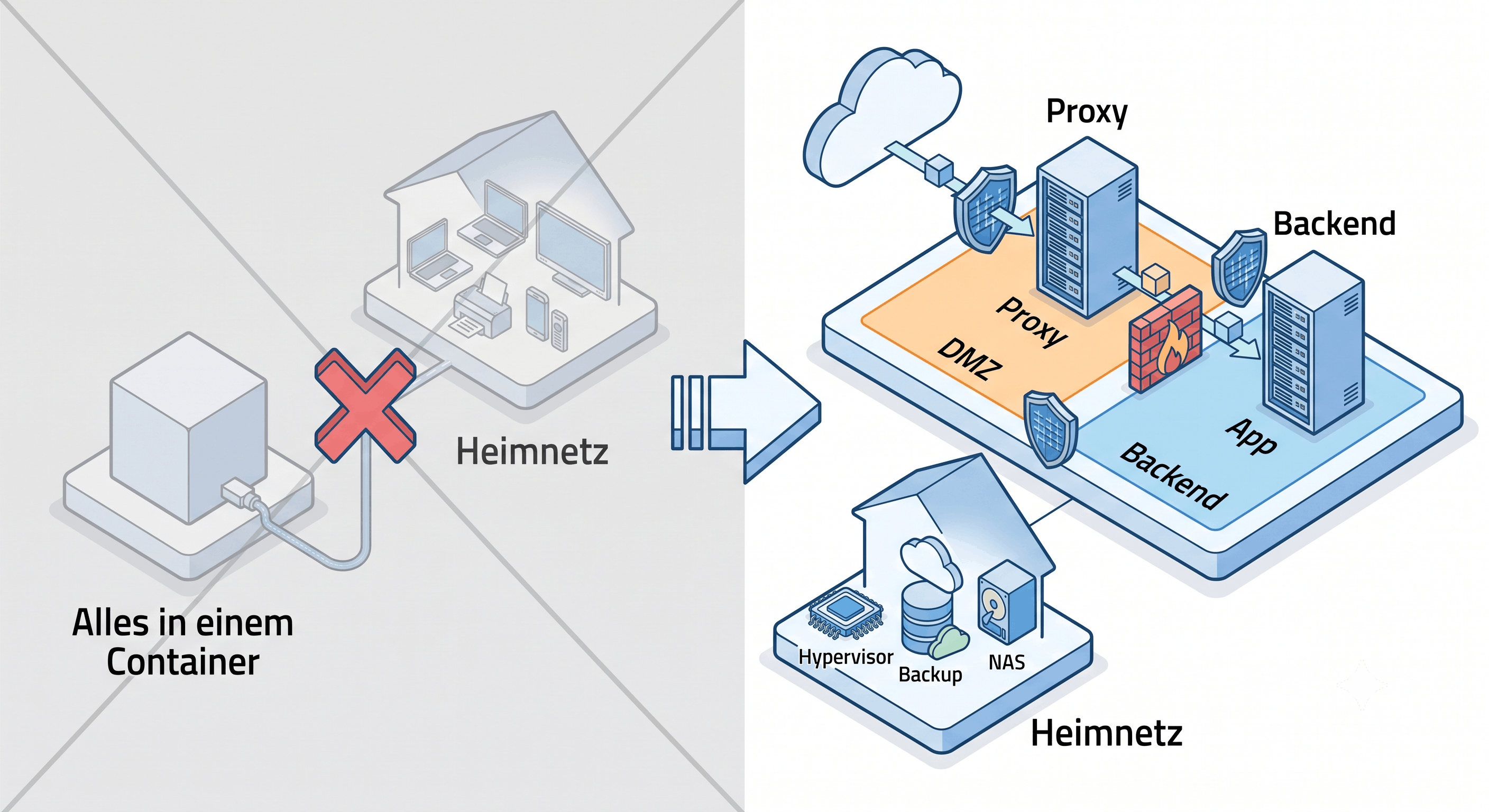 Portfolio-Website: DMZ-Architektur mit VLAN-Segmentierung